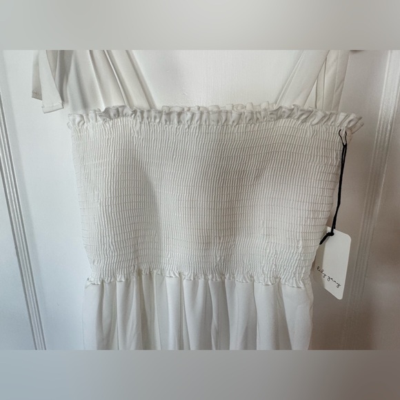 White Tiered Ruffled Elegant Maxi Dress - Picture 4 of 16